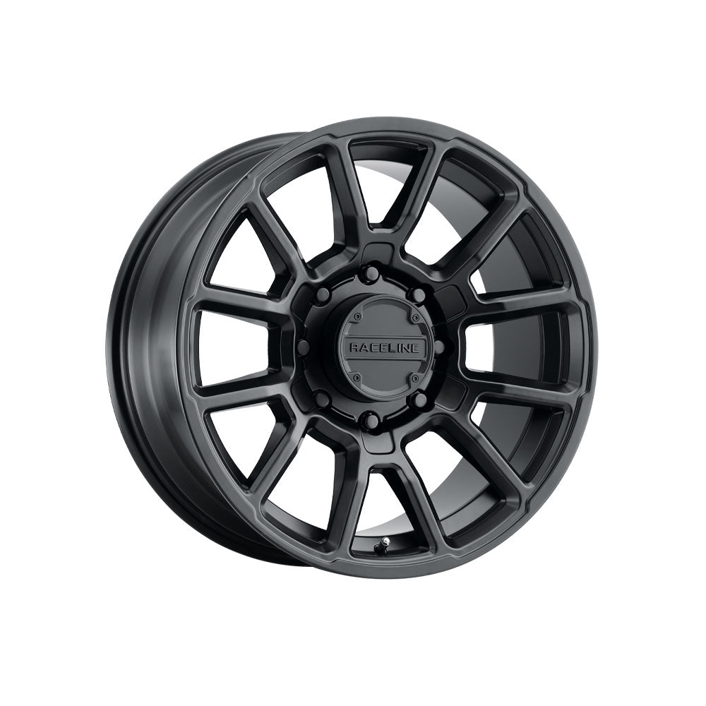 RACELINE GAUGE Satin Black 4x4|20X9 8/180, Offset +18, Centre bore 124.2, Load Rating 1134 kg