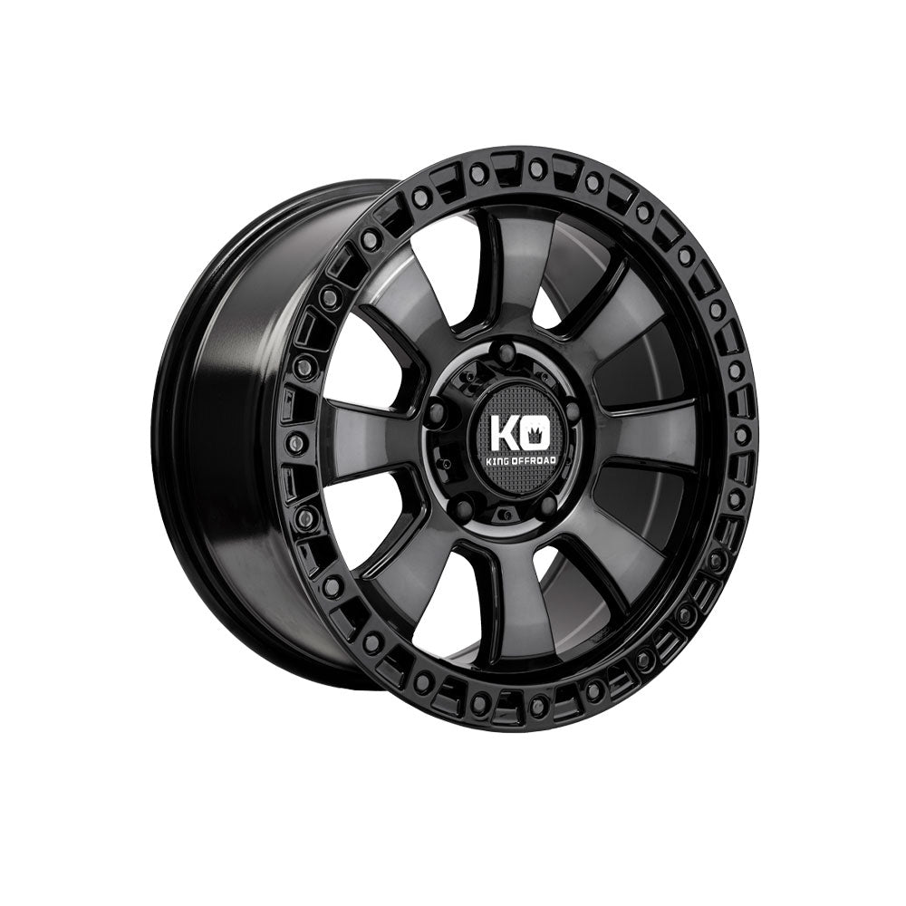 KING OFFROAD ARMOR GLOSS BLACK/BLACK TINT FACE 4x4|17X9 6/139.7, Offset +0, Centre bore 108.2, Load Rating 1600 kg