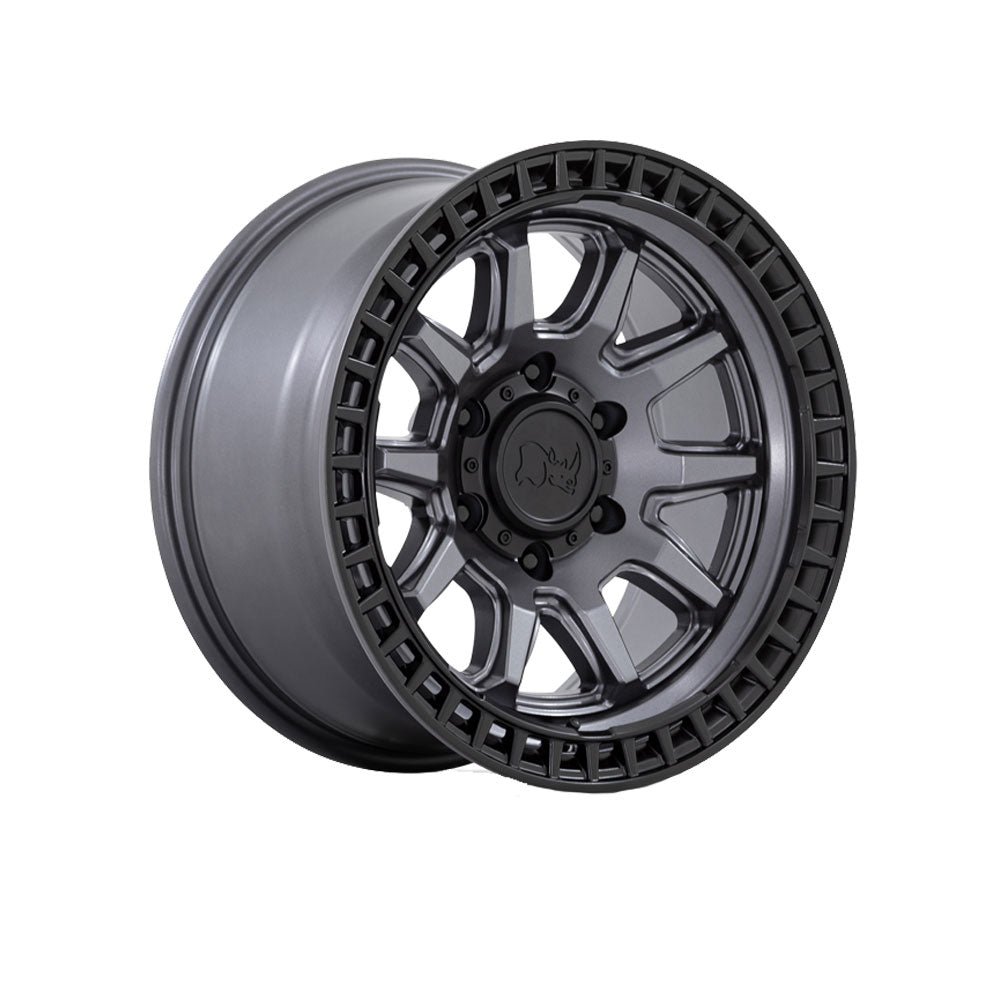BLACK RHINO CALICO MATTE GUNMETAL W/ M-BLACK LIP 4x4|17X8.5 5/127, Offset -10, Centre bore 71.5, Load Rating 1133 kg
