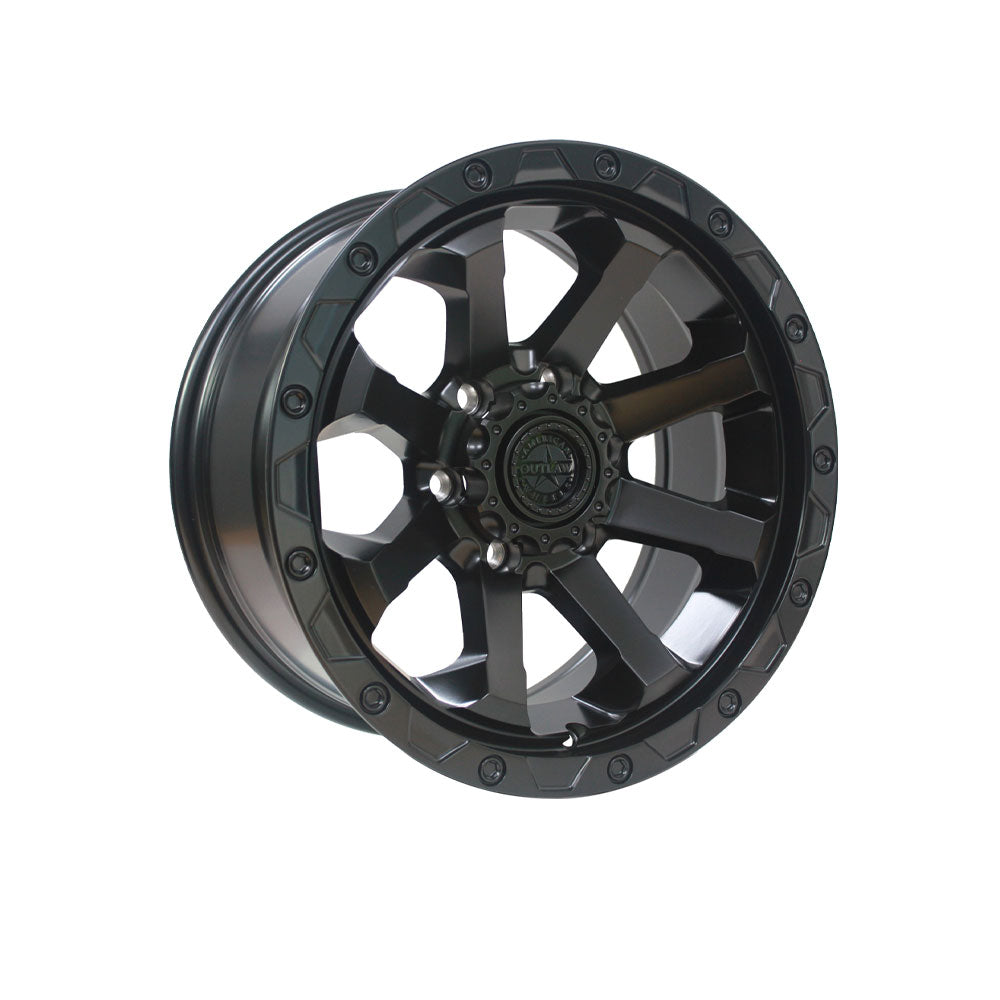 AMERICAN OUTLAW CAPONE Gloss Black/Tinted Face 4x4|17X8.5 6/139.7, Offset +18, Centre bore 106.1, Load Rating 1500 kg
