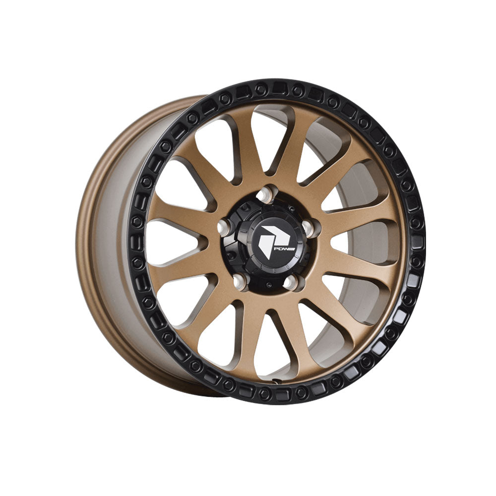 PDW WHEELS CARTEL BRONZE CENTER BLACK LIP 4x4|17X8.5 6/139.7, Offset +20, Centre bore 106.1, Load Rating 1250 kg