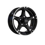 KING WHEELS CHASER 5 GLOSS BLACK/MACHINED FACE Passenger|14X5 5/114.3, Offset +0, Centre bore 84, Load Rating 927 kg