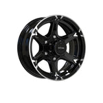 KING WHEELS CHASER 6 GLOSS BLACK/MACHINED FACE Passenger|16X6 6/139.7, Offset +0, Centre bore 110.2, Load Rating 1500 kg