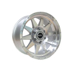 ELITE COMBAT SILVER/MACHINED FACE 4x4|17X9 6/139.7, Offset +15, Centre bore 106.1, Load Rating 1500 kg