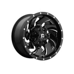 FUEL 1PC D574 CLEAVER GLOSS BLACK MILLED 4x4|18X9 8/180, Offset +20, Centre bore 124.2, Load Rating 1678 kg