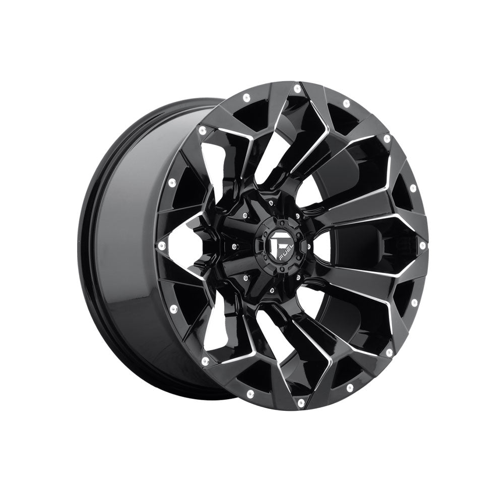 FUEL 1PC D576 ASSAULT GLOSS BLACK MILLED 4x4|20X10 8/170, Offset -18, Centre bore 125.1, Load Rating 1678 kg