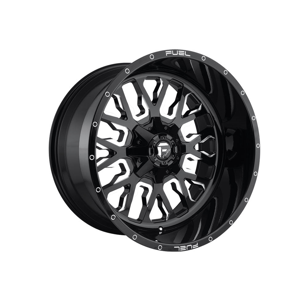 FUEL 1PC D611 STROKE GLOSS BLACK MILLED 4x4|22X10 8/170, Offset -18, Centre bore 125.1, Load Rating 1678 kg