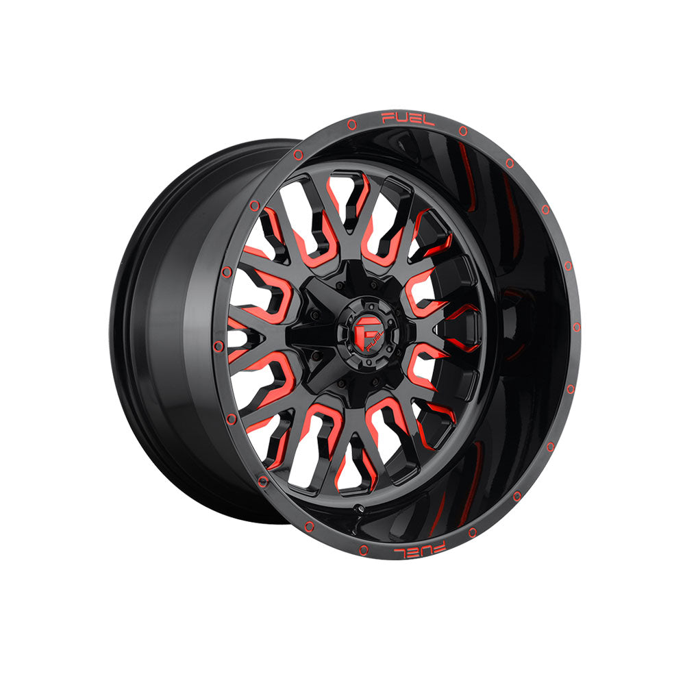 FUEL 1PC D612 STROKE GLOSS BLACK RED TINTED CLEAR 4x4|22X10 12/135-139.7, Offset -19, Centre bore 106.1, Load Rating 1134 kg