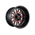 FUEL 1PC D612 STROKE GLOSS BLACK RED TINTED CLEAR 4x4|22X10 12/135-139.7, Offset -19, Centre bore 106.1, Load Rating 1134 kg