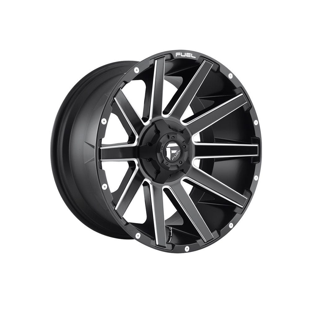 FUEL 1PC D616 CONTRA MATTE BLACK MILLED 4x4|20X9 12/135-139.7, Offset +1, Centre bore 106.1, Load Rating 1134 kg