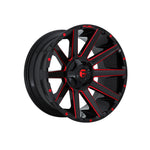 FUEL 1PC D643 CONTRA GLOSS BLACK RED TINTED CLEAR 4x4|20X9 8/180, Offset +1, Centre bore 124.2, Load Rating 1678 kg