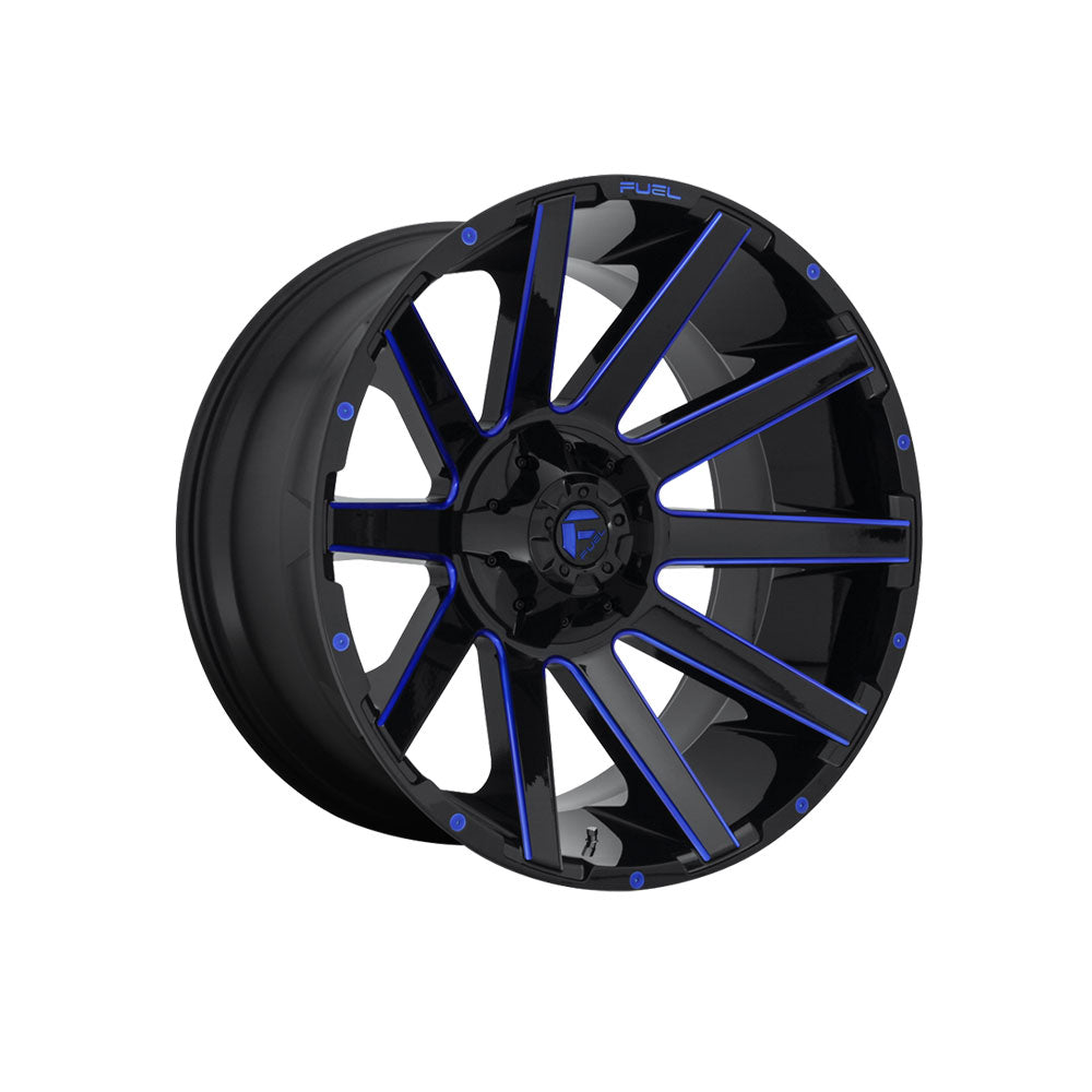 FUEL 1PC D644 CONTRA GLOSS BLACK BLUE TINTED CLEAR 4x4|20X10 8/180, Offset -18, Centre bore 124.2, Load Rating 1678 kg