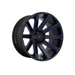 FUEL 1PC D644 CONTRA GLOSS BLACK BLUE TINTED CLEAR 4x4|20X10 8/170, Offset -18, Centre bore 125.1, Load Rating 1678 kg
