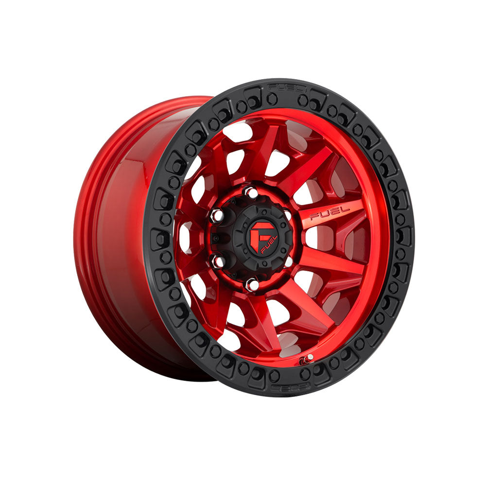 FUEL 1PC D695 COVERT CANDY RED BLACK BEAD RING 4x4|17X9 5/127, Offset +1, Centre bore 71.5, Load Rating 1134 kg