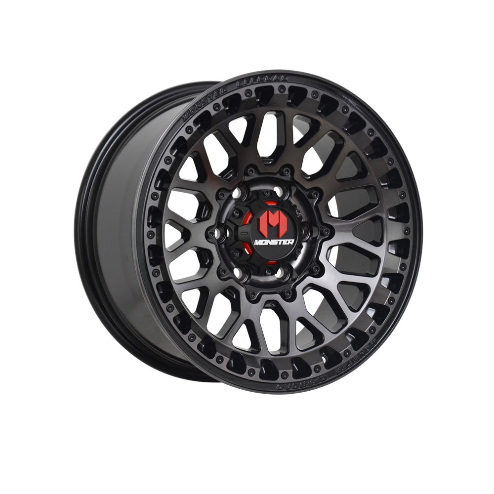 MONSTER DELTA DARK TINT JET BLACK 4x4|17X8.5 6/139.7, Offset +20, Centre bore 106.1, Load Rating 1500 kg
