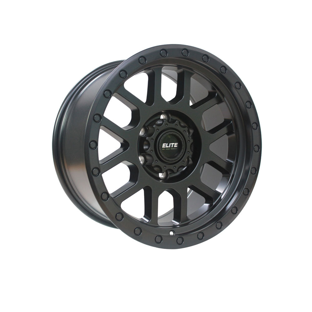 ELITE DETROIT Satin Black 4x4|17X9 6/139.7, Offset +15, Centre bore 106.1, Load Rating 1250 kg
