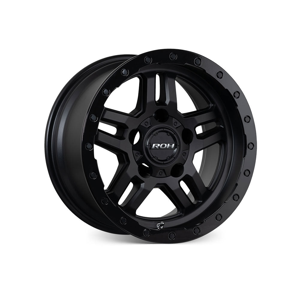 ROH WHEELS HAMMER MATTE BLACK GLOSS BLACK LIP 4x4|17X9 5/150, Offset +35, Centre bore 110, Load Rating 1500 kg