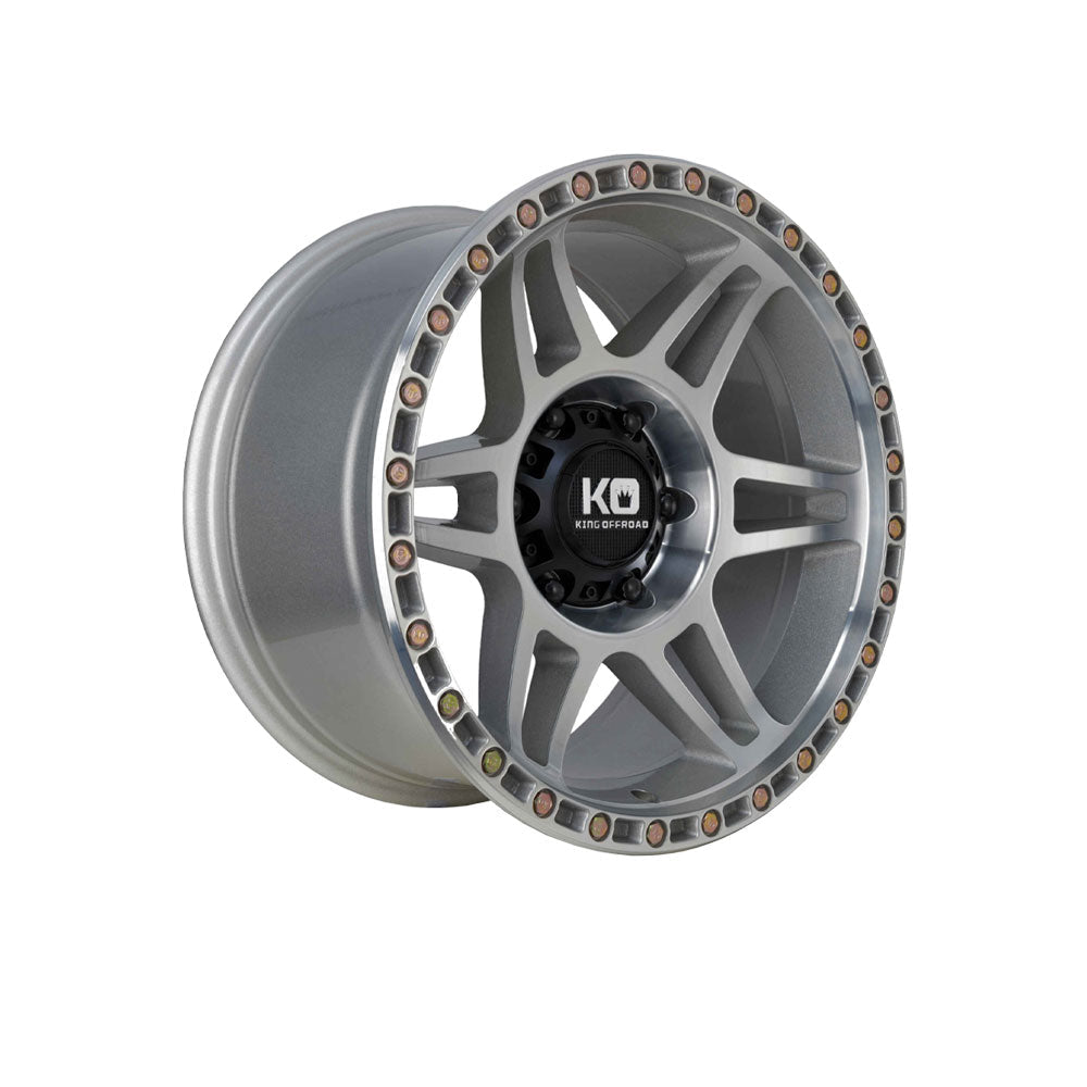 KING OFFROAD KONG RAW SILVER MACHINED 4x4|17X9 5/150, Offset +0, Centre bore 110.5, Load Rating 1600 kg