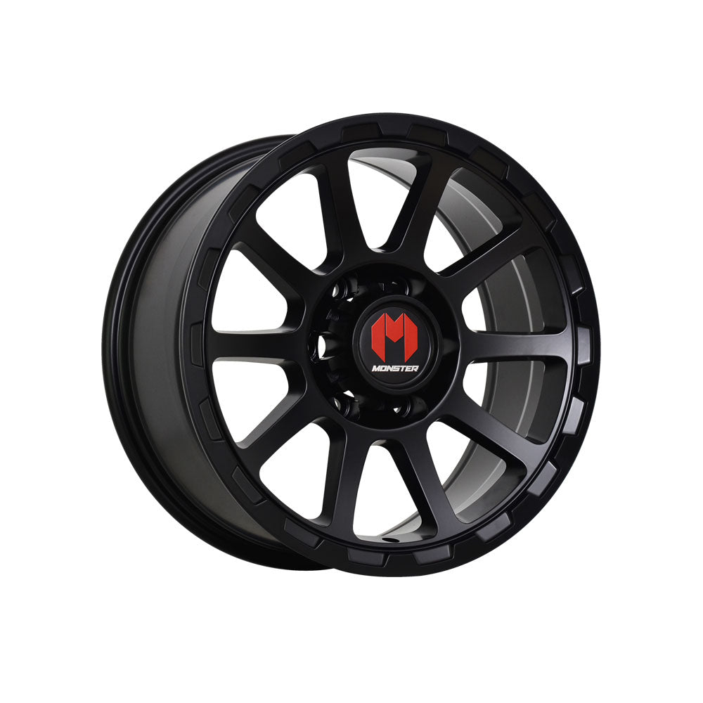 MONSTER WEAPON Satin Black|18X8 6/139.7, Offset +30, Centre bore 106.1, Load Rating 1250 kg