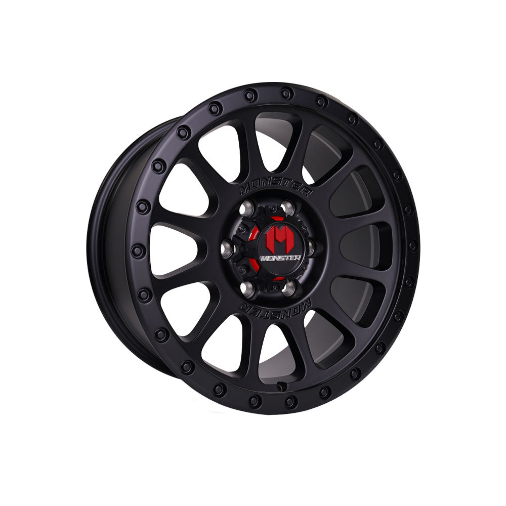 MONSTER AMMO Satin Black 4x4|20X8.5 6/139.7, Offset +35, Centre bore 106.1, Load Rating 1500 kg