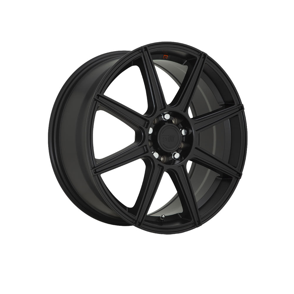 MOTEGI MR142 CS8 Satin Black Passenger|18X8 10/100-114.3, Offset +35, Centre bore 72.6, Load Rating 760 kg
