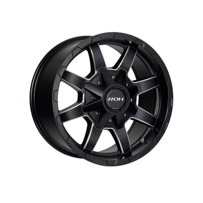 ROH WHEELS RHINO MATTE BLACK 4x4|18X9 8/165, Offset +18, Centre bore 121.5, Load Rating 1500 kg
