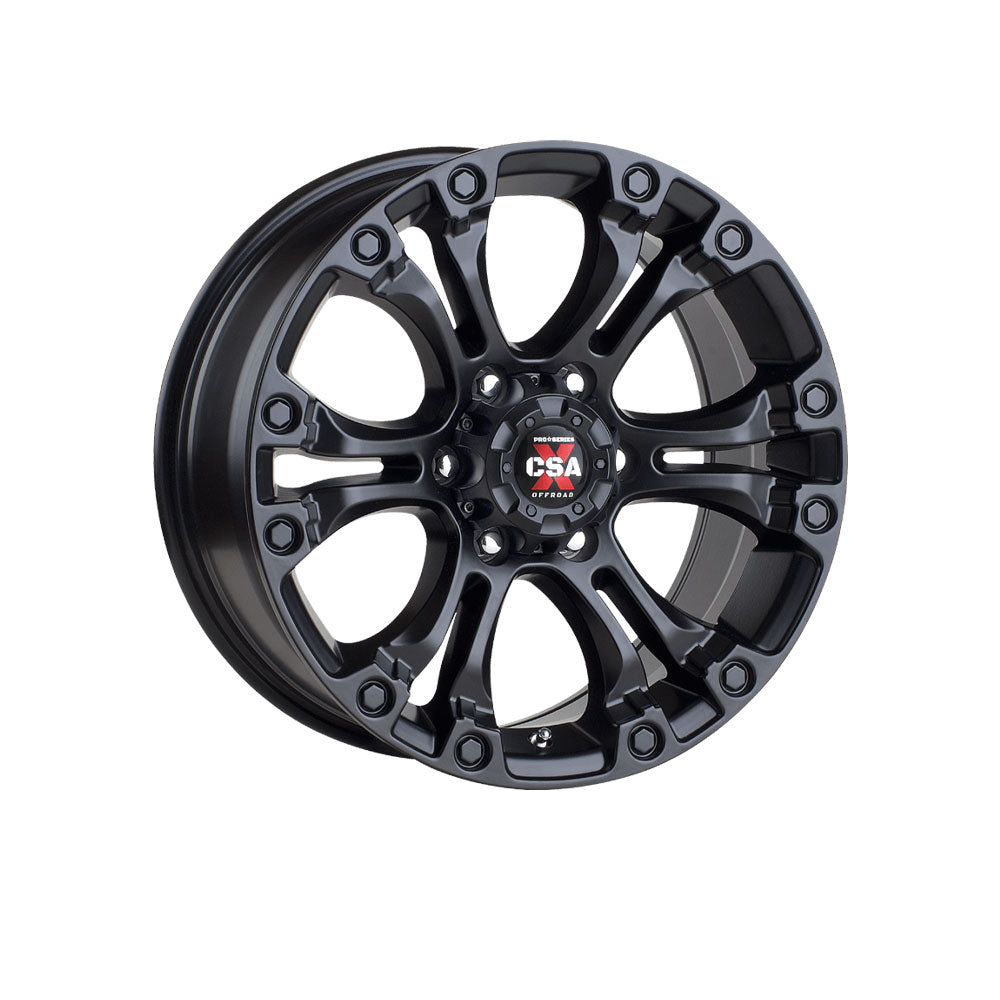 CSA WHEELS RT PRO Satin Black 4x4|18X8 6/139.7, Offset +20, Centre bore 110, Load Rating 1500 kg