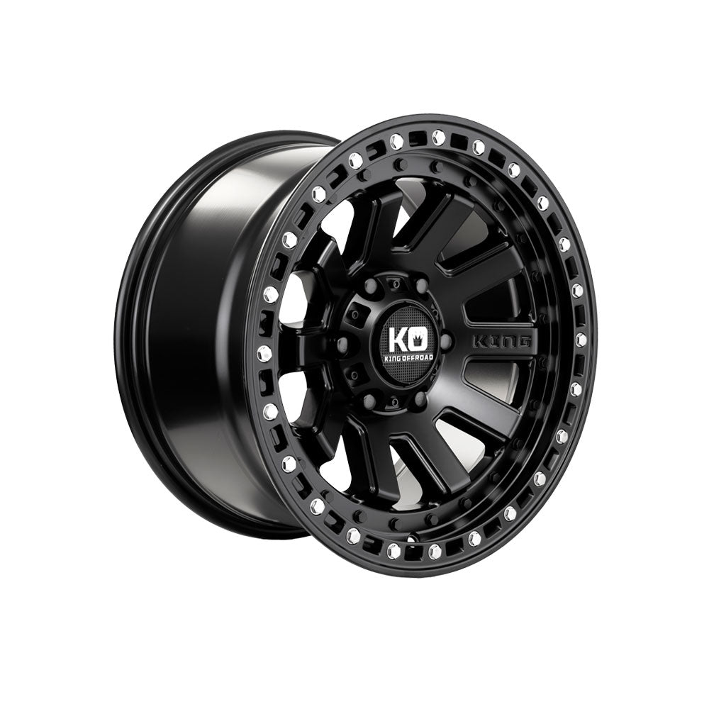 KING OFFROAD SNATCH SATIN BLACK 4x4|17X9 6/114.3, Offset +0, Centre bore 66.2, Load Rating 1600 kg