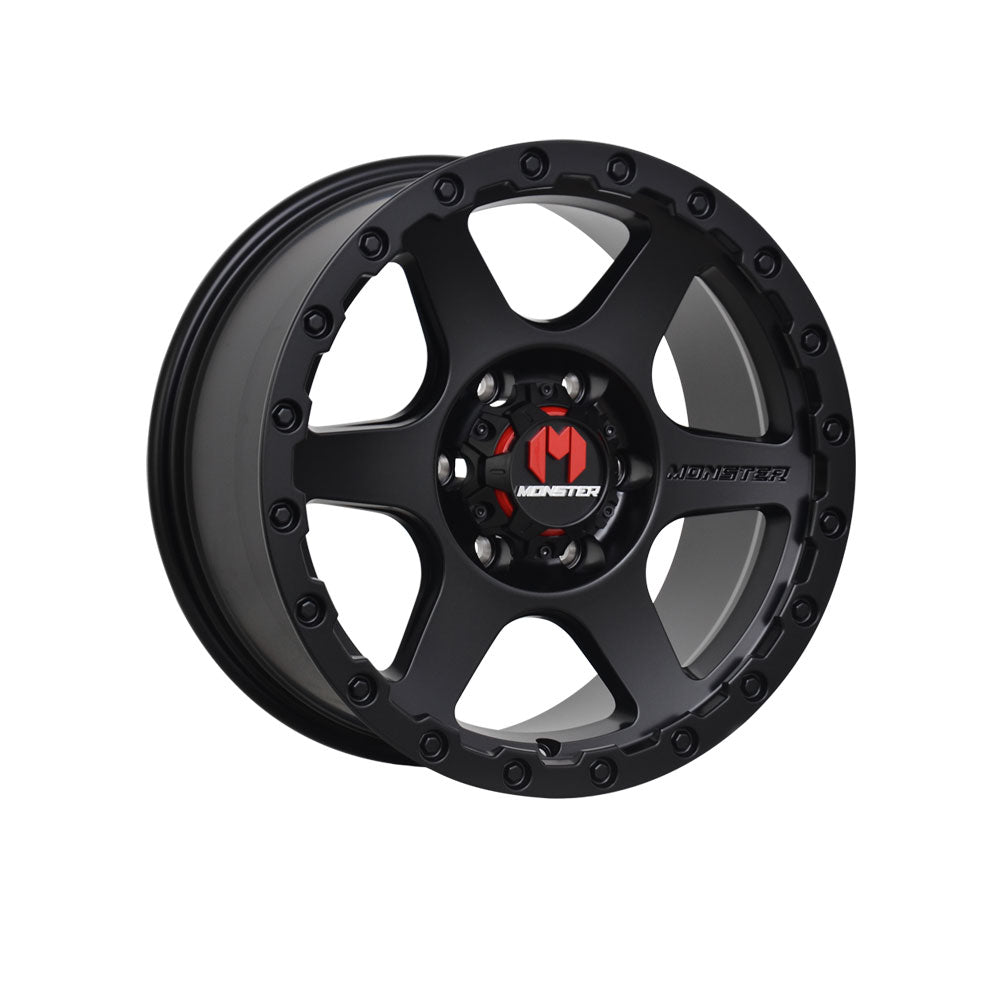 MONSTER SNIPER SATIN BLACK 4x4|17X8.5 6/114.3, Offset +35, Centre bore 66.1, Load Rating 1500 kg