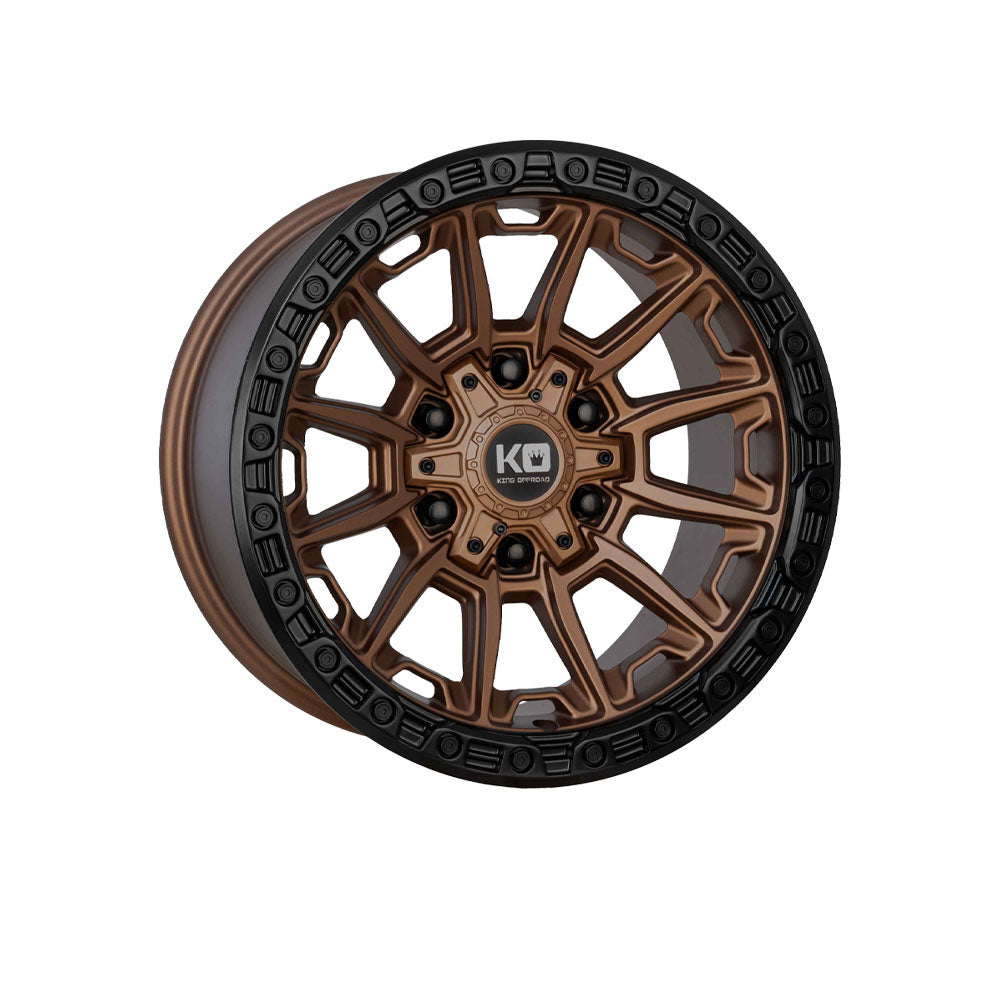 KING OFFROAD WARRIOR Satin Bronze Satin Black Lip|17X9 12/130-139.7, Offset +25, Centre bore 106.1, Load Rating 1136 kg