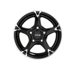 KING WHEELS CHASER 5 GLOSS BLACK/MACHINED FACE Passenger|14X5 5/114.3, Offset +0, Centre bore 84, Load Rating 927 kg