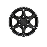 KING WHEELS CHASER 6 GLOSS BLACK/MACHINED FACE Passenger|16X6 6/139.7, Offset +0, Centre bore 110.2, Load Rating 1500 kg
