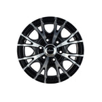 KING WHEELS KT-8 GLOSS BLACK/MACHINED FACE 4x4|16X6 6/139.7, Offset +0, Centre bore 110.2, Load Rating 1454 kg