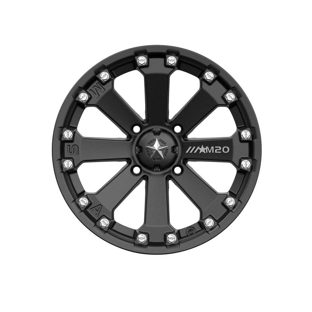 MSA M20 Kore Wheel Satin Black – Polaris 4x156, 0mm Offset, 1 Piece Cast Aluminum