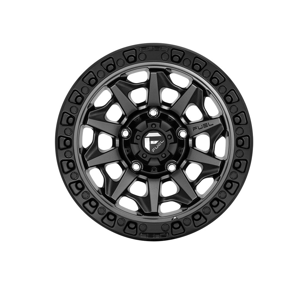 FUEL 1PC D716 COVERT MATTE GUNMETAL BLACK BEAD RING 4x4|18X9 6/139.7, Offset +20, Centre bore 106.1, Load Rating 1136 kg