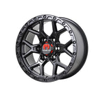 MONSTER SCOUT SATIN BLACK 4x4|17X8.5 6/139.7, Offset +20, Centre bore 106.1, Load Rating 1500 kg