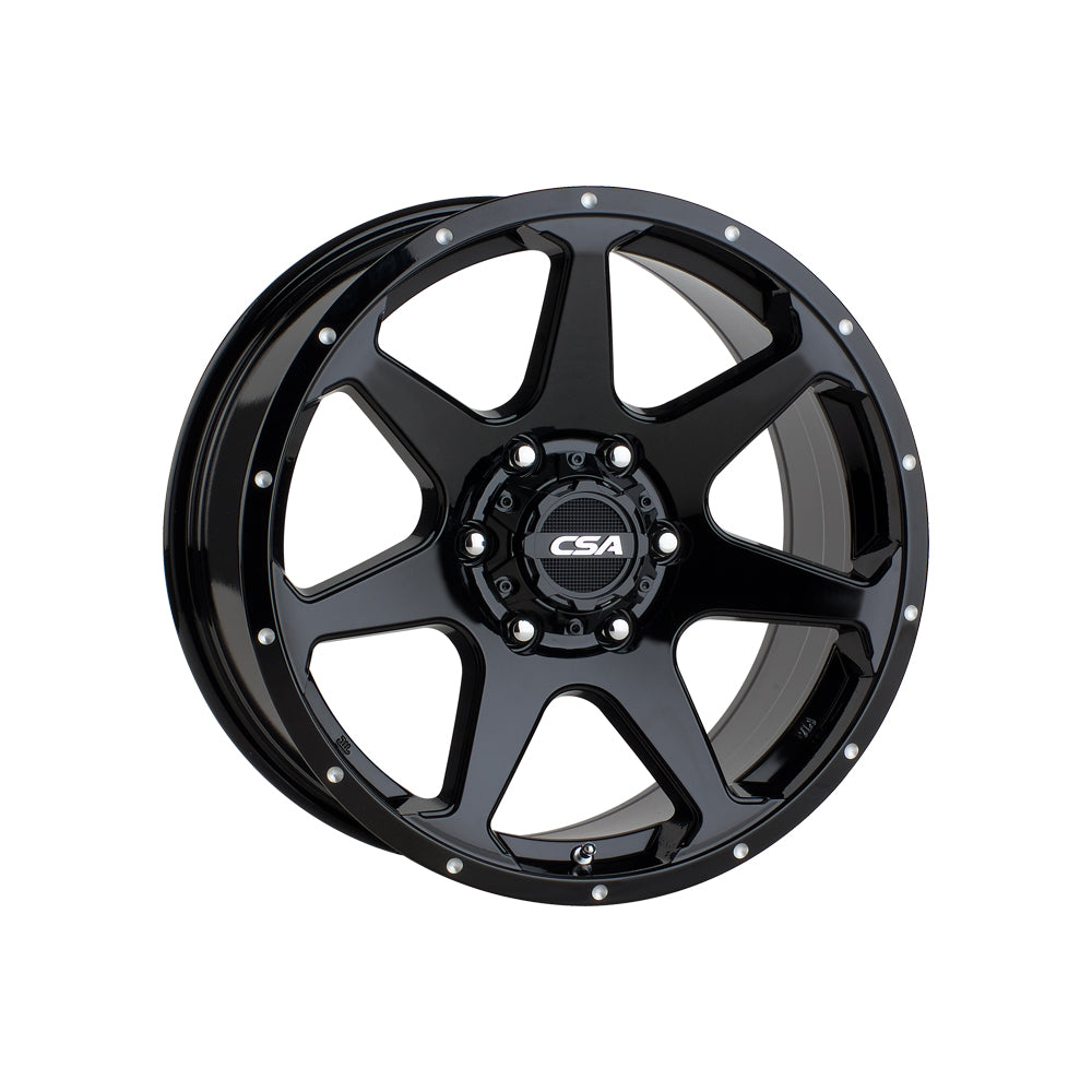 CSA WHEELS Hawk Large Cap GLOSS BLACK 4x4|17X9 5/150, Offset +40, Centre bore 110.1, Load Rating 1250 kg