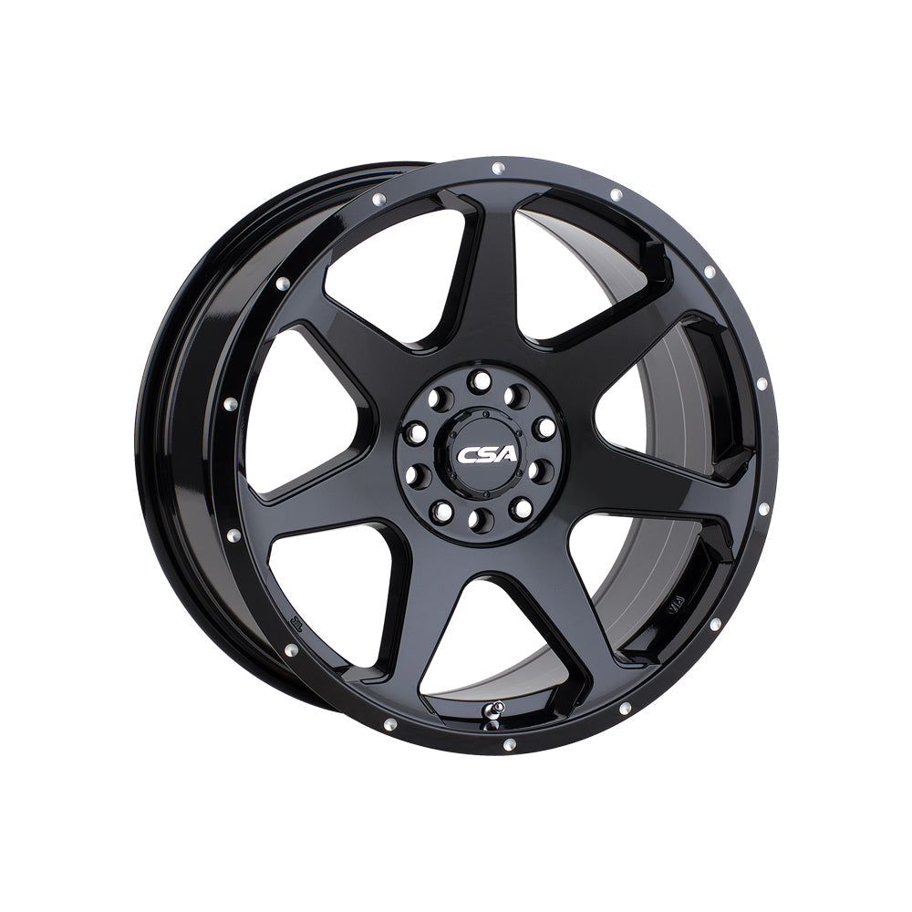 CSA WHEELS Hawk Small Cap GLOSS BLACK 4x4|18X9 10/114.3-120, Offset +35, Centre bore 73.1, Load Rating 1250 kg