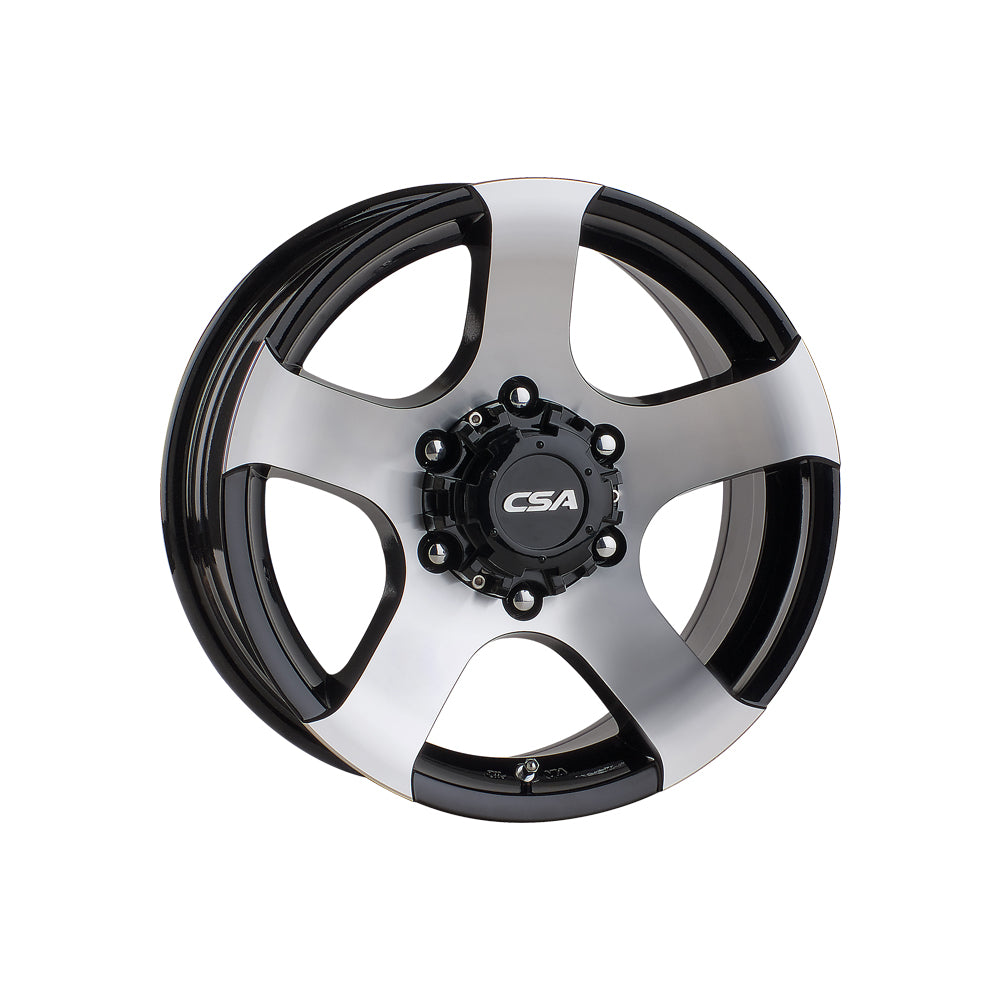 CSA WHEELS Magnum II GLOSS BLACK MACHINED FACE 4x4|16X7 6/139.7, Offset +20, Centre bore 110, Load Rating 1150 kg