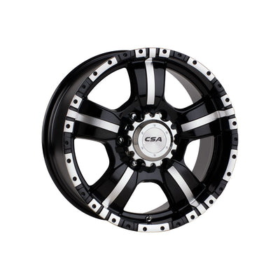CSA WHEELS Monster 17x8 GLOSS BLACK MACHINED FACE 4x4|17X8 5/150, Offset +47, Centre bore 110.1, Load Rating 1250 kg