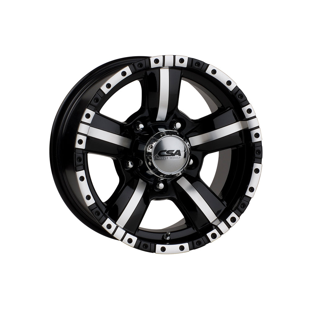 CSA WHEELS Monster Large Cap GLOSS BLACK MACHINED FACE 4x4|16X7 6/139.7, Offset +35, Centre bore 110, Load Rating 1150 kg