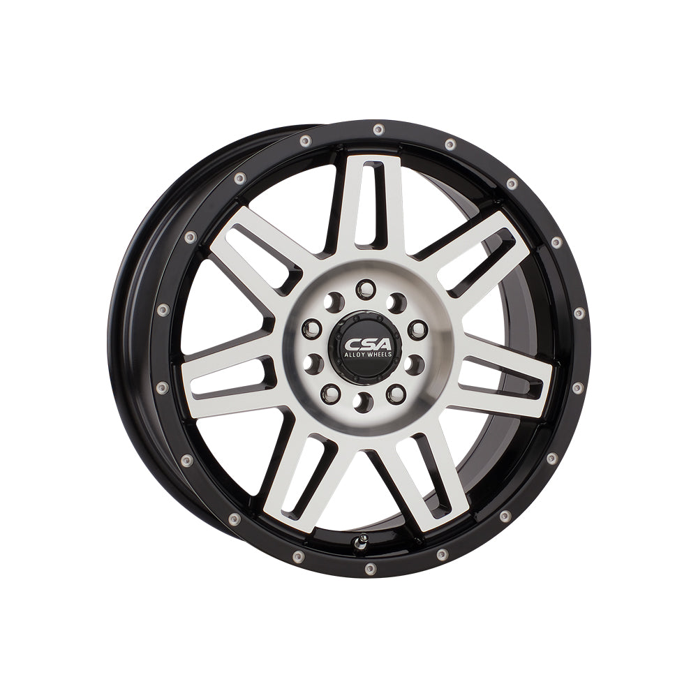 CSA WHEELS Renegade Small Cap Gloss Black Machined Face 4x4|16X8 6/114.3, Offset +40, Centre bore 66.1, Load Rating 1150 kg