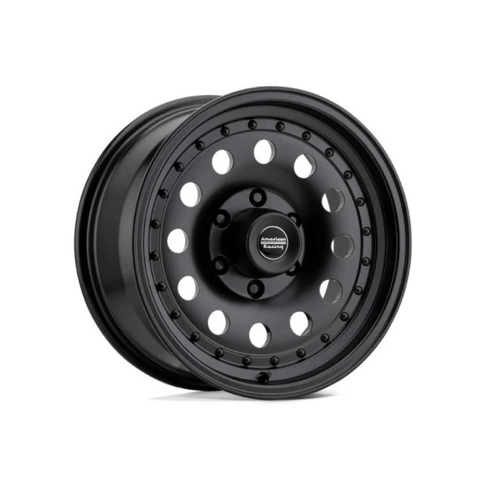 AMERICAN RACING AR62 OUTLAW II Satin Black Passenger|15X8 5/114.3, Offset -19, Centre bore 83.06, Load Rating 717 kg