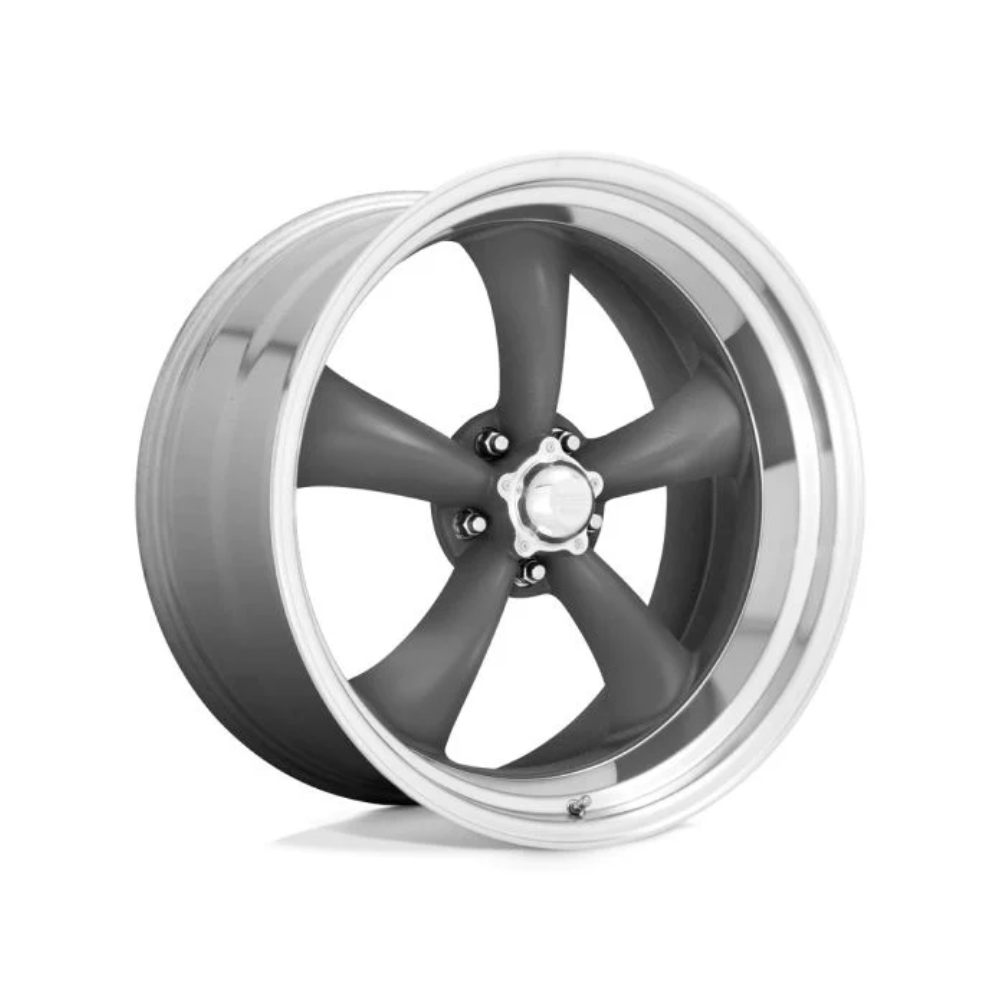 AMERICAN RACING VN215 CLASSIC TORQ THRUST II 1 PC Mag Gray Center Polished Barrel Passenger|15X10 5/120.7, Offset -44, Centre bore 83.06, Load Rating 716 kg