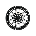 AUSCAR CIRCUIT BLACK MACHINED|16X7 10/100-114.3, Offset +40, Centre bore 73.1, Load Rating 750 kg