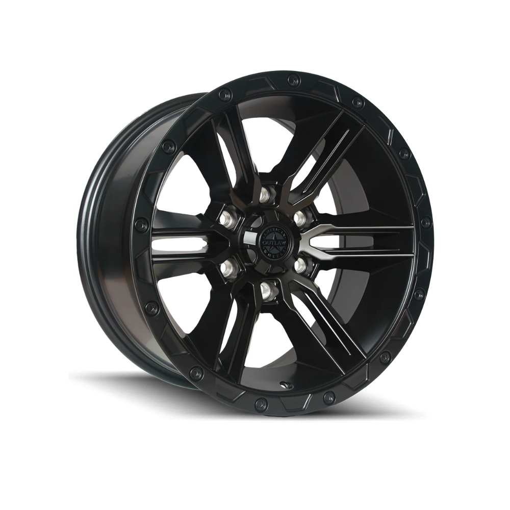 AMERICAN OUTLAW RAILCAR 6 Satin Black 4x4|18X9 6/114.3, Offset +25, Centre bore 66.1, Load Rating 1650 kg