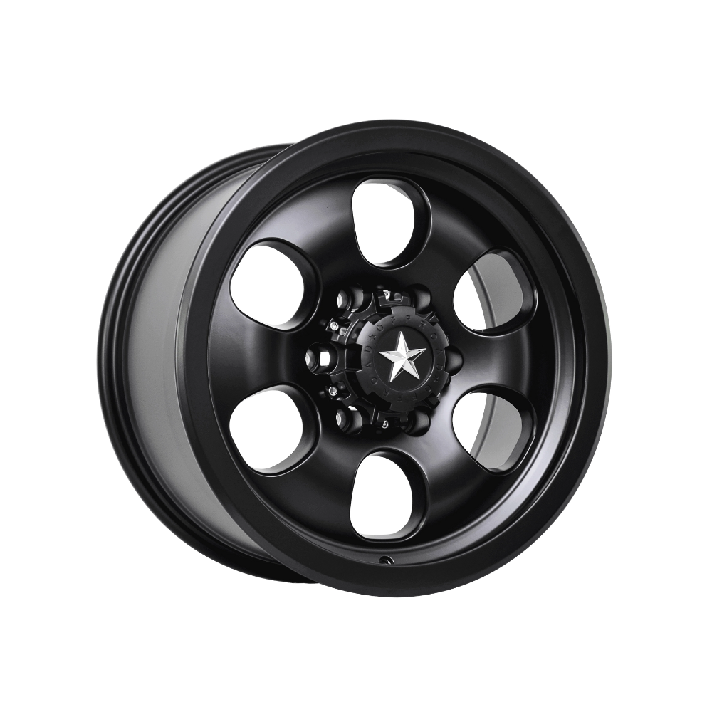 BLACK STAR BS-66 SATIN BLACK 4x4|17X9 6/139.7, Offset +25, Centre bore 106.1, Load Rating 1250 kg
