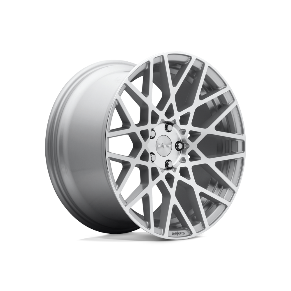 ROTIFORM 1PC R110 BLQ GLOSS SILVER MACHINED Passenger|18X8.5 5/112, Offset +35, Centre bore 66.56, Load Rating 727 kg