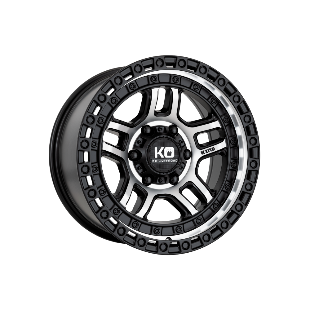 KING OFFROAD BARRETT SATIN BLACK/MACHINED FACE/MACHINED LIP 4x4|17X9 6/139.7, Offset +12, Centre bore 108.2, Load Rating 1600 kg