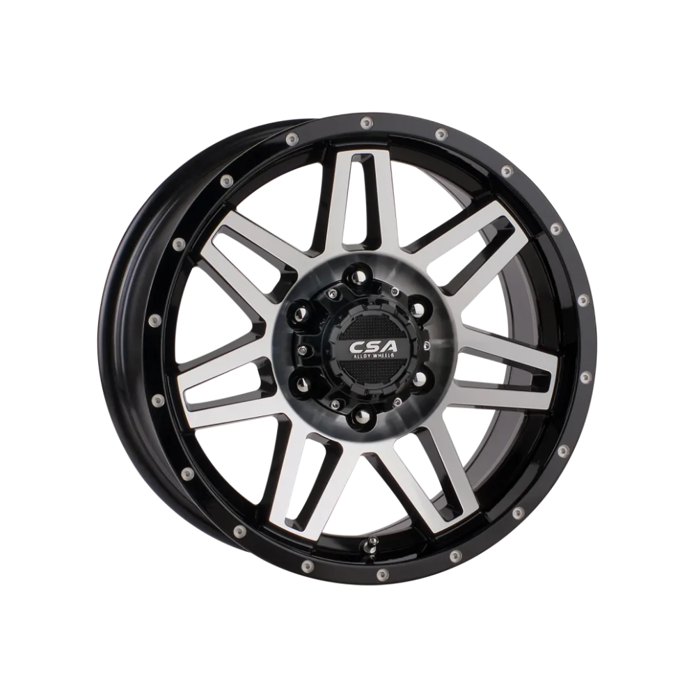 CSA WHEELS Renegade Large Cap Gloss Black Machined Face 4x4|17X8 5/150, Offset +40, Centre bore 110.1, Load Rating 1250 kg